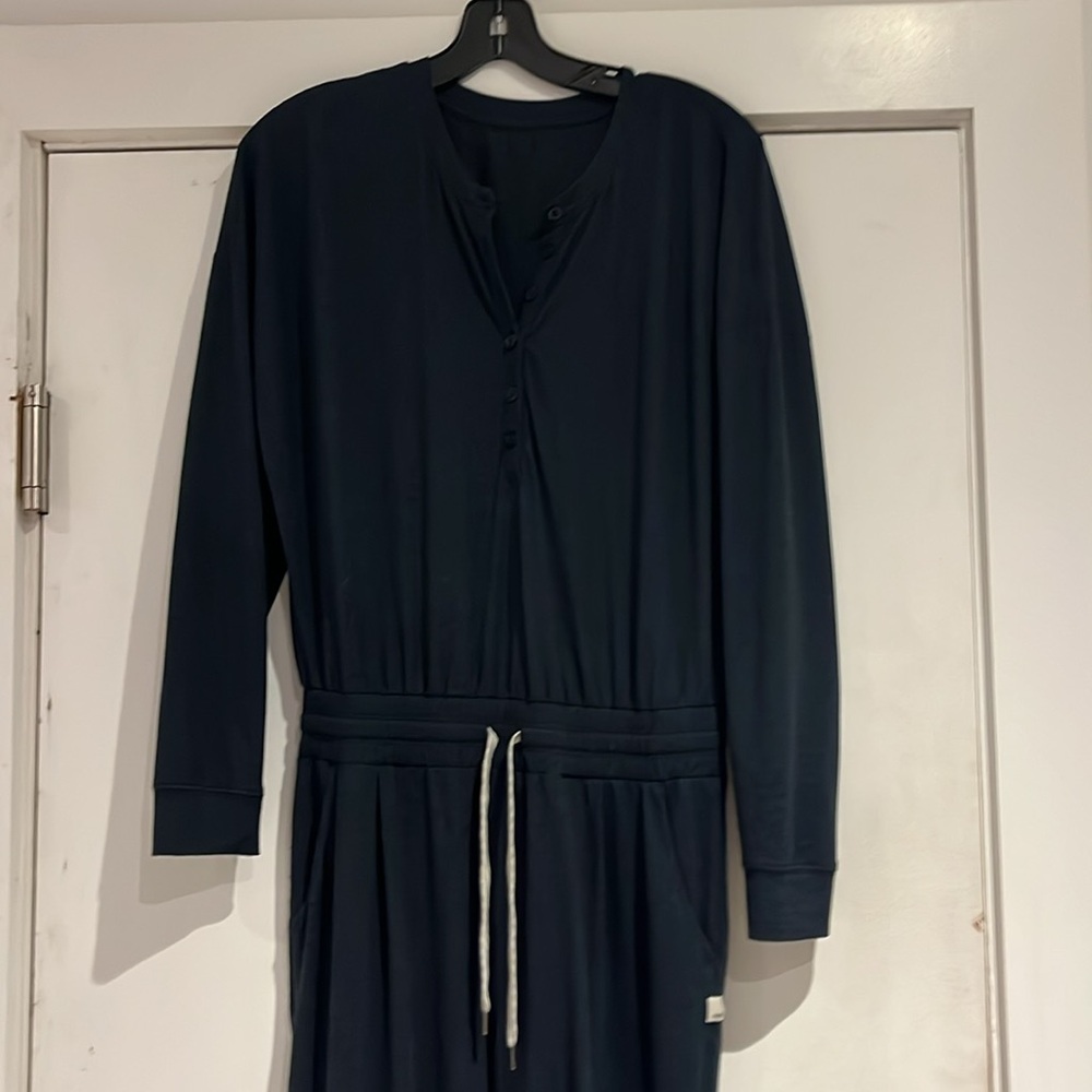 Vuori Long Sleeve Jumpsuit Navy Blue- Small